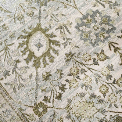 Green Vintage Distressed Bedroom Living Area Rug 160x230cm
