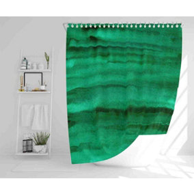 Green Watercolour Strokes Shower Curtain / Default Title