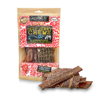 Green & Wilds Dog Treats Beef Jerky Chews 100g