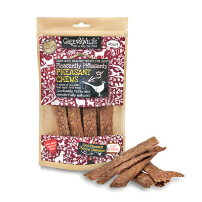 Green & Wilds Dog Treats Pheasant Chews 100g