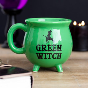 Green Witch Cauldron Shaped Halloween Mug (500ml)