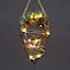 Green Wooden LED Heart Hanging Ornament Christmas Holiday Home décor with 15 Warm white