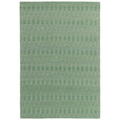 Green Wool Geometric Luxurious Modern Wool Handmade Rug for Living Room and Bedroom-100cm X 150cm