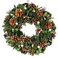 Green Xmas Winter Christmas Festive Wreath, Christmas Wreath for Front Door, Home Decoration 36cm