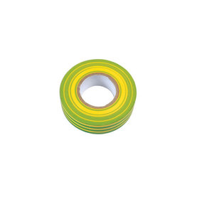 Green & Yellow PVC Insulation Tape 19mm x 20m Pk 10 Connect 30378