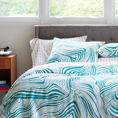 Green Zebra Marble Duvet Cover Set