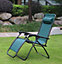 Green Zero Gravity Garden Reclining Chair Sun Lounger Recliner Outdoors Summer Patio
