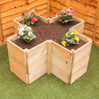 Greena Cross Shaped Raised Bed 45cm High, 30cm each side