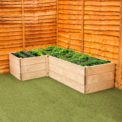 Greena L-Shaped Raised Bed - 60 x 120cm, Height 45cm