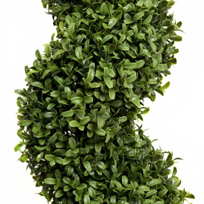 GreenBrokers 2 x Artificial Premium Spiral Boxwood Trees 120cm/4ft