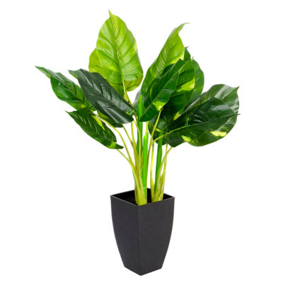 GreenBrokers Artificial Real Touch Pothos Plant in Black Pot(75cm)