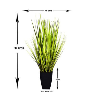 GreenBrokers Decorative Grass Plant in Black Planter 90cm/3ft