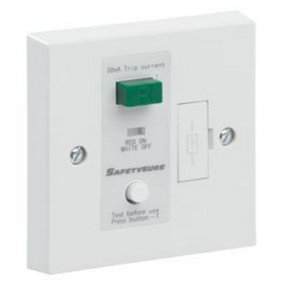 Greenbrook M92W SafetySure RCD Fused Spur Connection Unit Passive/Latching White 13A
