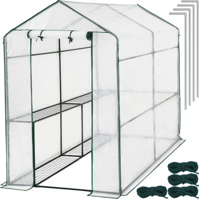 Greenhouse - 4 shelf levels, tarpaulin cover, 186 x 120 x 190 cm - 186 x 120 x 190 cm