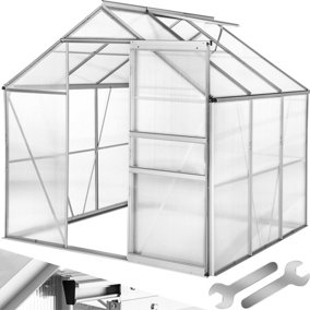 Greenhouse - aluminium frame, sliding door, roof window - 190 x 185 x 195 cm