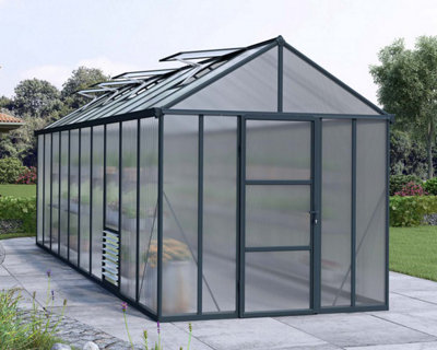 Greenhouse Glory 8 x 20 - Polycarbonate - L604 x W253 x H268.5 cm - Grey