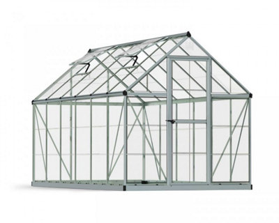 Greenhouse Harmony 6 x 12 - Polycarbonate - L370 x W185 x H208 cm - Silver
