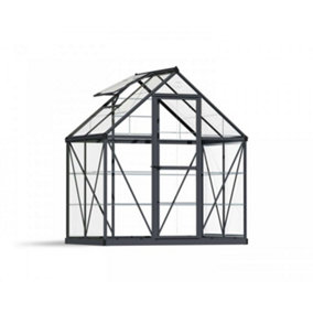 Greenhouse Harmony 6 x 4 - Polycarbonate - L126 x W185 x H208 cm - Grey