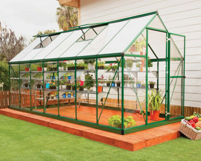 Greenhouse Hybrid 6 x 12 - Polycarbonate - L370 x W185 x H208 cm - Green
