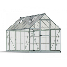 Greenhouse Hybrid 6 x 12 - Polycarbonate - L370 x W185 x H208 cm - Silver
