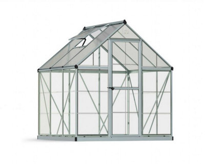 Greenhouse Hybrid 6 x 4 - Polycarbonate - L126 x W185 x H208 cm - Silver - 4