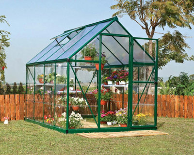 Greenhouse Hybrid 6 x 8 - Polycarbonate - L247 x W185 x H208 cm - Green - 3