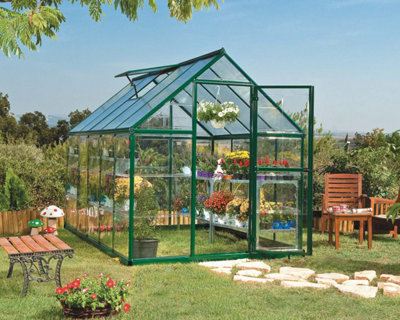 Greenhouse Hybrid 6 x 8 - Polycarbonate - L247 x W185 x H208 cm - Green - 4
