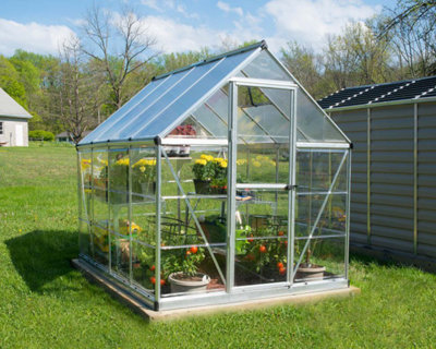 Greenhouse Hybrid 6 x 8 - Polycarbonate - L247 x W185 x H208 cm - Silver