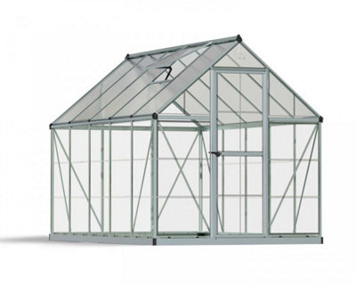 Greenhouse Hybrid 6X10- Polycarbonate - L306 x W185 x H208 - Silver