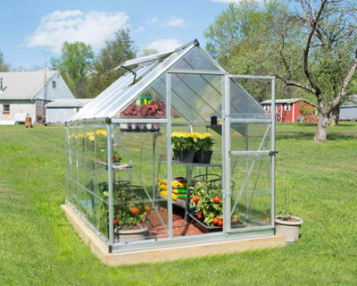Greenhouse Hybrid 6X10- Polycarbonate - L306 x W185 x H208 - Silver - 3