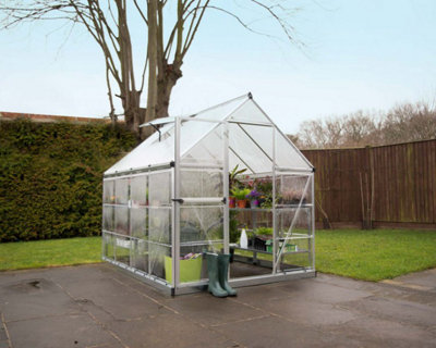 Greenhouse Hybrid 6X10- Polycarbonate - L306 x W185 x H208 - Silver - 5