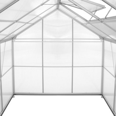 Greenhouse in aluminium & polycarbonate w/ foundation - transparent