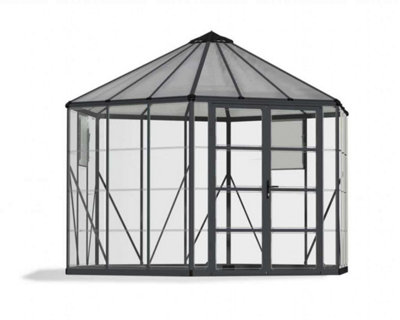Greenhouse Oasis Hexagonal 12 Feet - Polycarbonate - L362.8 x W316 x H289 cm - Grey