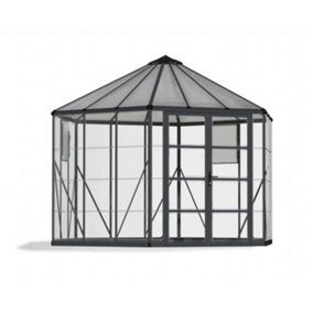 Greenhouse Oasis Hexagonal 12 Feet - Polycarbonate - L362.8 x W316 x H289 cm - Grey