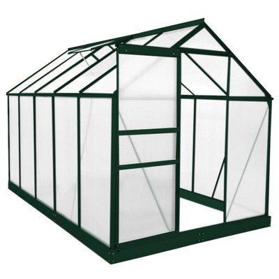 Greenhouse Polycarbonate 6ft x 10ft With Base Green