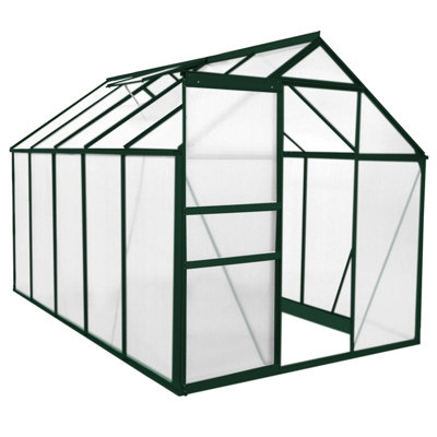 Greenhouse Polycarbonate Walk-in Growhouse With 2 x  Shelving Units