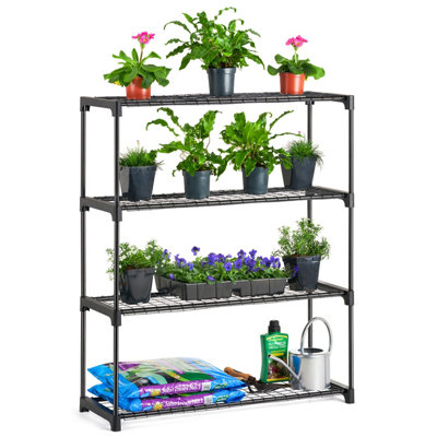 Greenhouse Staging 4 Tier Garden Shelving Plant Stand Rack 107.5cm x 90cm x 30cm