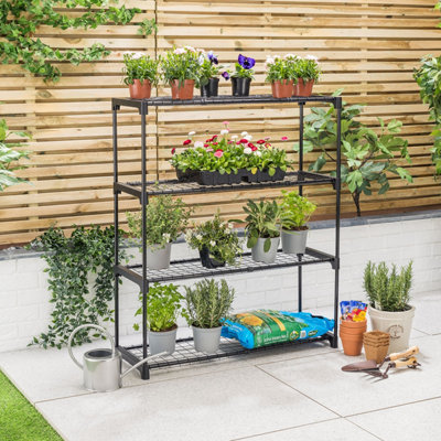 Greenhouse Staging 4 Tier Garden Shelving Plant Stand Rack 107.5cm x ...