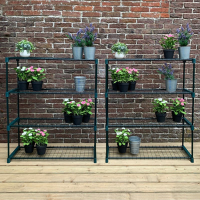 Greenhouse Staging Shelving Racking 4 Tier (Pack of 2) DIY at B&Q