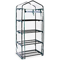 Greenhouse with Easy-Fit Frame and Heavy Duty Cover - 4 Shelf