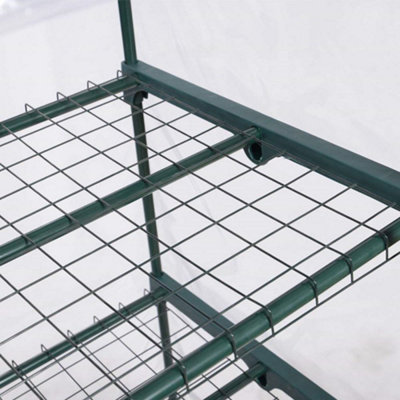 Greenhouse with Easy-Fit Frame and Heavy Duty Cover - 4 Shelf - 4