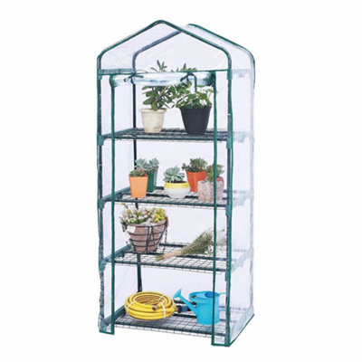 Greenhouse with Easy-Fit Frame and Heavy Duty Cover - 4 Shelf - 5