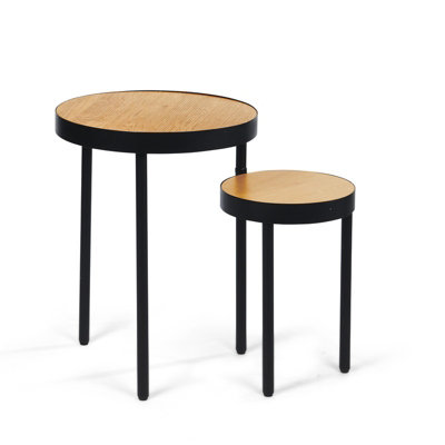 Greenhurst Rotating Hide Away / Nesting Style Side Table, Wood Effect Table Tops