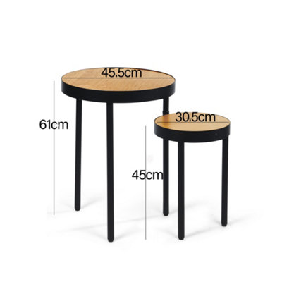 Greenhurst Rotating Hide Away / Nesting Style Side Table, Wood Effect Table Tops