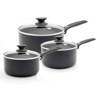 GreenPan Cambridge Ceramic NonStick 3 Piece Saucepan Set DIY at B&Q