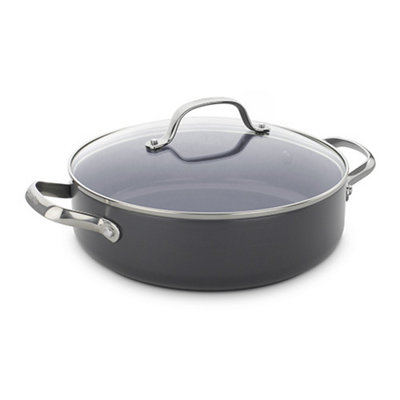 GreenPan Venice Pro Hard Anodised Ceramic Non-Stick 26cm Shallow Casserole With Lid