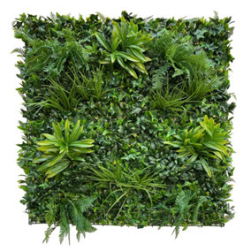 Greenplants premium artificial green plant living wall panel 1m x 1m - Lush Forest
