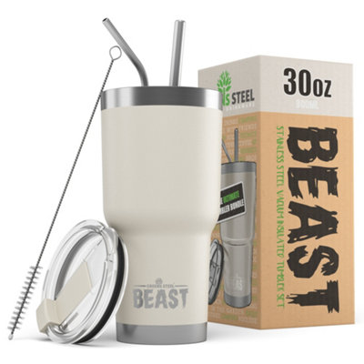 Greens Steel Sand Reusable Stainless Steel 30oz Double Insulated Coffee Tumbler Travel Mug