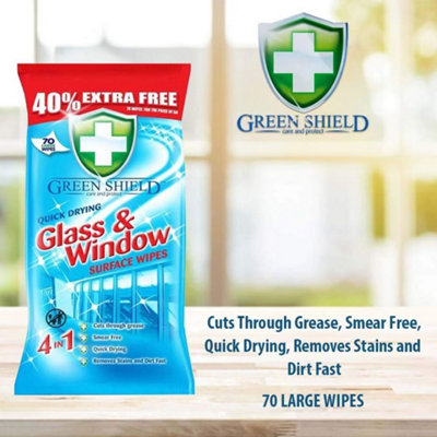 Greenshield Glass & Window 70 Wipes (Pack of 3)