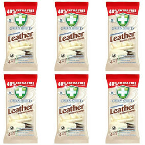 Greenshield Leather Conditioning Surface Wipes, 70 Wipes (Pack of 6)